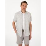 Pierre Cardin Erkek Haki Keten Karışımlı Regular Fit Kısa Kollu Gömlek 50307067-VR027 - 3XL