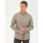 Pierre Cardin Erkek Haki Regular Fit Uzun Kollu Gömlek 50249667-VR027 - S