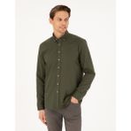 Pierre Cardin Erkek Haki Regular Fit Uzun Kollu Gömlek 50292553-VR027 - S