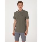 Pierre Cardin Erkek Haki Slim Fit Örme Dokulu Polo Yaka Tişört 50309946-VR027 - 3XL