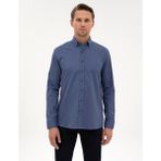 Pierre Cardin Erkek Indigo Regular Fit Uzun Kollu Gömlek 50311308-VR028 - XL - İndigo