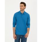 Pierre Cardin Erkek Indigo Slim Fit Basic Sweatshirt 50294438-VR028 - İndigo
