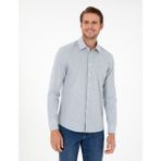 Pierre Cardin Erkek Indigo Slim Fit Uzun Kollu Gömlek 50297468-VR028 - 2XL - İndigo