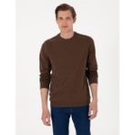 Pierre Cardin Erkek Kahverengi 2 Iplik Regular Fit Bisiklet Yaka Basic Sweatshirt 50314054-VR029 - XL