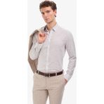 Pierre Cardin Erkek Kahverengi Çizgili Regular Fit Gizli Düğme Yakalı Beyaz Uzun Kollu Gömlek 50320886-VR084 - Koyu Kahverengi - S