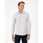 Pierre Cardin Erkek Kahverengi Çizgili Slim Fit Uzun Kollu Gömlek 50294159-VR029