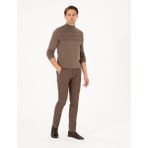 Pierre Cardin Erkek Kahverengi Slim Fit Kanvas Pantolon 50292346-VR029 - 30 - 32