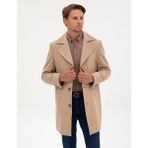 Pierre Cardin Erkek Kahverengi Yün Karışımlı Balıksırtı Palto 50312684-VR052 - Vizon
