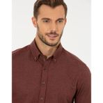 Pierre Cardin Erkek Kiremit Regular Fit Uzun Kollu Gömlek 50259512-VR031 - S