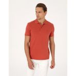 Pierre Cardin Erkek Kiremit Slim Fit Basic Tişört 50325323-VR031 - XL