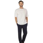 Pierre Cardin Erkek Kısa Kollu Bisiklet Yaka Oversize Penye Pijama Takımı, Beyaz, S
