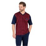 Pierre Cardin Erkek Kısa Kollu Jakarlı Pijama Takımı, Bordo, L Beden