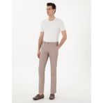 Pierre Cardin Erkek Koyu Bej Slim Fit Beli Lastikli Kanvas Pantolon 50308092-VR088 - 34 - 32