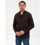 Pierre Cardin Erkek Koyu Kahverengi Regular Fit Sweatshirt 50309343-VR084
