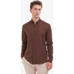 Pierre Cardin Erkek Koyu Kahverengi Regular Fit Uzun Kollu Gömlek 50325356-VR084