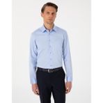 Pierre Cardin Erkek Koyu Mavi Parlak Saten Regular Fit Uzun Kollu Basic Gömlek 50302972-VR032 - XL