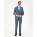 Pierre Cardin Erkek Koyu Mavi Slim Fit Çizgili Yün Kaşmir Karışımlı Takım Elbise 50291986-VR032 - 54 - 6 Drop