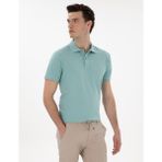 Pierre Cardin Erkek Koyu Mint Slim Fit Kıvrılmaz Polo Yaka Basic Tişört 50302561-VR152