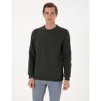 Pierre Cardin Erkek Koyu Yeşil 2 Iplik Regular Fit Bisiklet Yaka Basic Sweatshirt 50314054-VR079