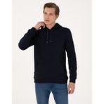 Pierre Cardin Erkek Lacivert 2 İplik Regular Fit Kapüşonlu Basic Sweatshirt 50314055-VR033