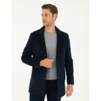 Pierre Cardin Erkek Lacivert Ekstra Slim Fit Yün Karışımlı Kaşe Kaban 50297487-VR033 - 58