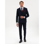 Pierre Cardin Erkek Lacivert Ex. Slim Fit Çizgili Kruvaze Takım Elbise 50316758-VR033 - 6 Drop - 54