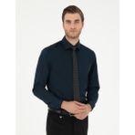 Pierre Cardin Erkek Lacivert Likralı Kolay Ütülenebilir Ex. Slim Fit Basic Gömlek 50292526-VR033