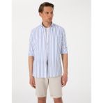 Pierre Cardin Erkek Lacivert Regular Fit Çizgili Uzun Kollu Gömlek 50307093-VR033