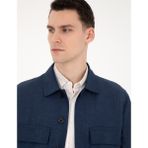 Pierre Cardin Erkek Lacivert Regular Fit Keten Karışımlı Düğmeli Ceket 50285546-VR033 - 6 Drop