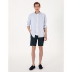 Pierre Cardin Erkek Lacivert Slim Fit %100 Keten Beli Lastikli Bağcıklı Dokuma Şort 50301780-VR033 - 31