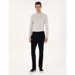 Pierre Cardin Erkek Lacivert Slim Fit Beli Lastikli Kordonlu Kanvas Pantolon 50309926-VR033 - 40