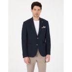 Pierre Cardin Erkek Lacivert Slim Fit Ceket 50324266-VR033 - 52 - 6 Drop