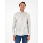 Pierre Cardin Erkek Lacivert Slim Fit Çizgili Uzun Kollu Gömlek 50292261-VR033