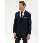 Pierre Cardin Erkek Lacivert Slim Fit Flanel Dokulu Ceket 50317671-VR033 - 6 Drop - 52