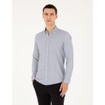 Pierre Cardin Erkek Lacivert Slim Fit Uzun Kollu Gömlek 50291042-VR033 - 2XL