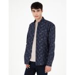Pierre Cardin Erkek Lacivert Slim Fit Uzun Kollu Gömlek 50292130-VR033