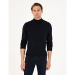 Pierre Cardin Erkek Lacivert Slim Fit Yarım Balıkçı Yaka Basic Triko Kazak 50296614-VR033