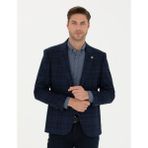 Pierre Cardin Erkek Lacivert Yün Kaşmir Karışımlı Ekose Ceket 50278195-VR033 - 52 - 6 Drop