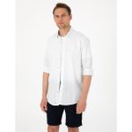 Pierre Cardin Erkek Mavi Keten Karışımlı Regular Fit Uzun Kollu Gömlek 50307171-VR036 - XL