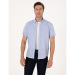 Pierre Cardin Erkek Mavi Regular Fit Kısa Kollu Gömlek 50307073-VR036