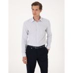 Pierre Cardin Erkek Mavi Slim Fit Çizgili Uzun Kollu Gömlek 50307135-VR036