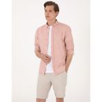 Pierre Cardin Erkek Mercan Regular Fit Uzun Kollu Gömlek 50307133-VR186 - 2XL