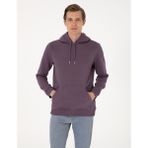 Pierre Cardin Erkek Mor 2 İplik Regular Fit Kapüşonlu Basic Sweatshirt 50314055-VR038 - 2XL