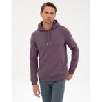 Pierre Cardin Erkek Mor 2 İplik Regular Fit Kapüşonlu Basic Sweatshirt 50314055-VR038 - 3XL
