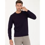 Pierre Cardin Erkek Mor Slim Fit Bisiklet Yaka Yün Karışımlı Basic Triko Kazak 50270054-VR038 - 3XL