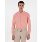 Pierre Cardin Erkek Nar Çiçeği Regular Fit Uzun Kollu Gömlek 50304764-VR186 - Mercan - S