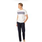 Pierre Cardin Erkek Pamuklu Geniş Kalıp Yazlık Pijama Takımı, Beyaz, S Beden