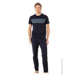 Pierre Cardin Erkek Pamuklu Geniş Kalıp Yazlık Pijama Takımı, Lacivert, 2XL