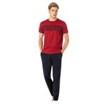 Pierre Cardin Erkek Pamuklu Yazlık Pijama Takımı, Bordo, 2XL