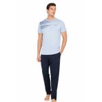 Pierre Cardin Erkek Penye Kısakol Pijama Takımı, Mavi, M Beden
